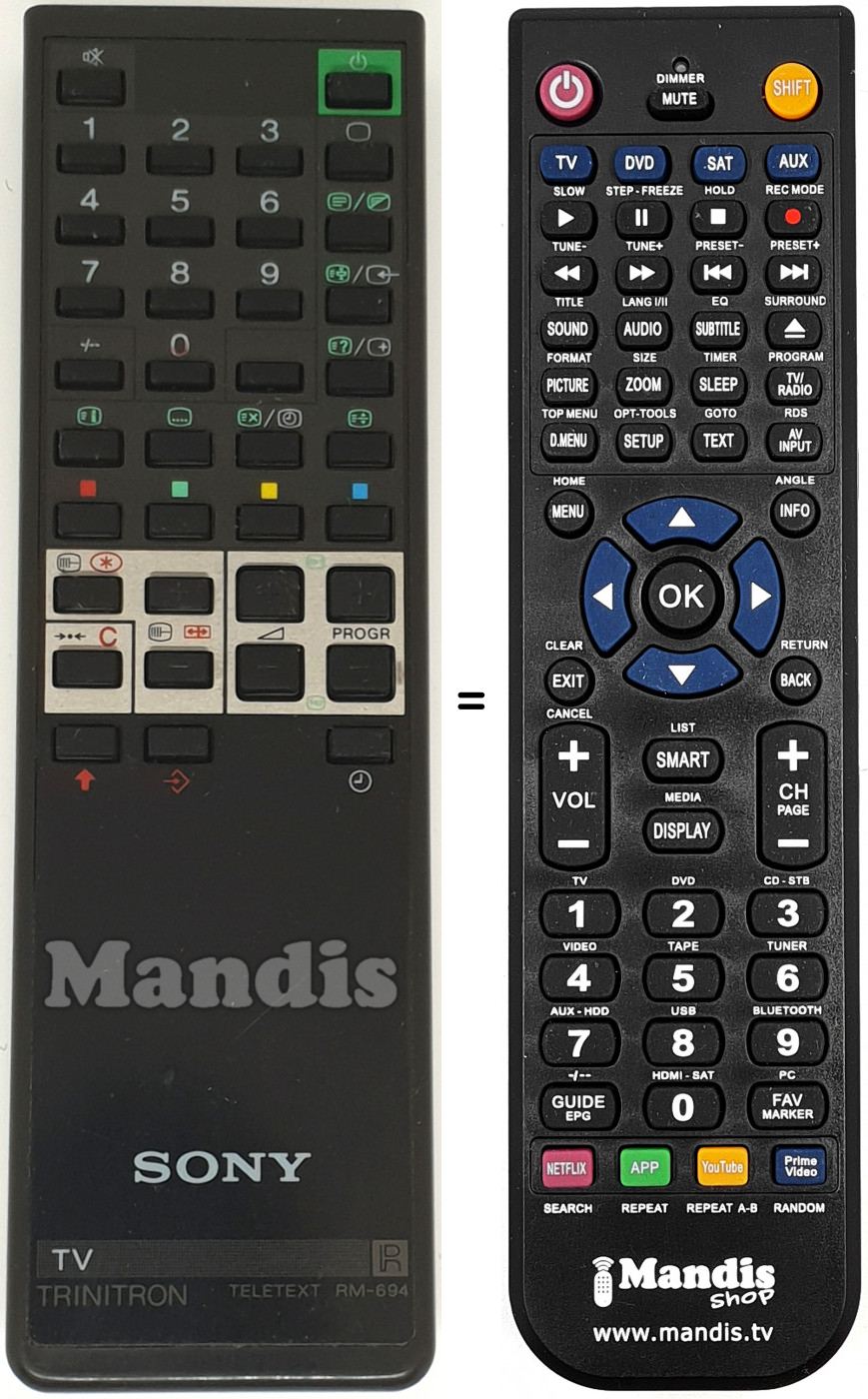 Télécommande équivalente RM694-146556212