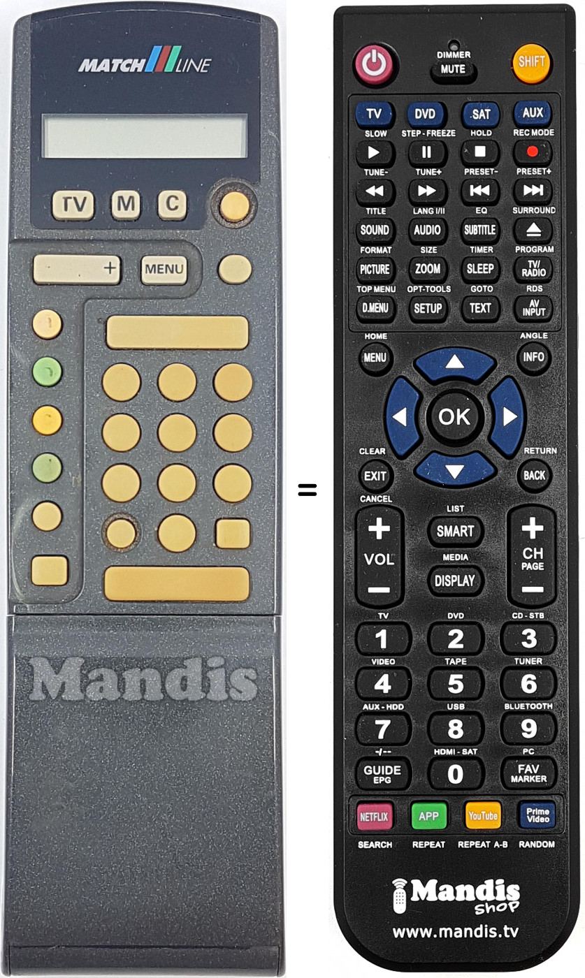 Télécommande équivalente RC710101