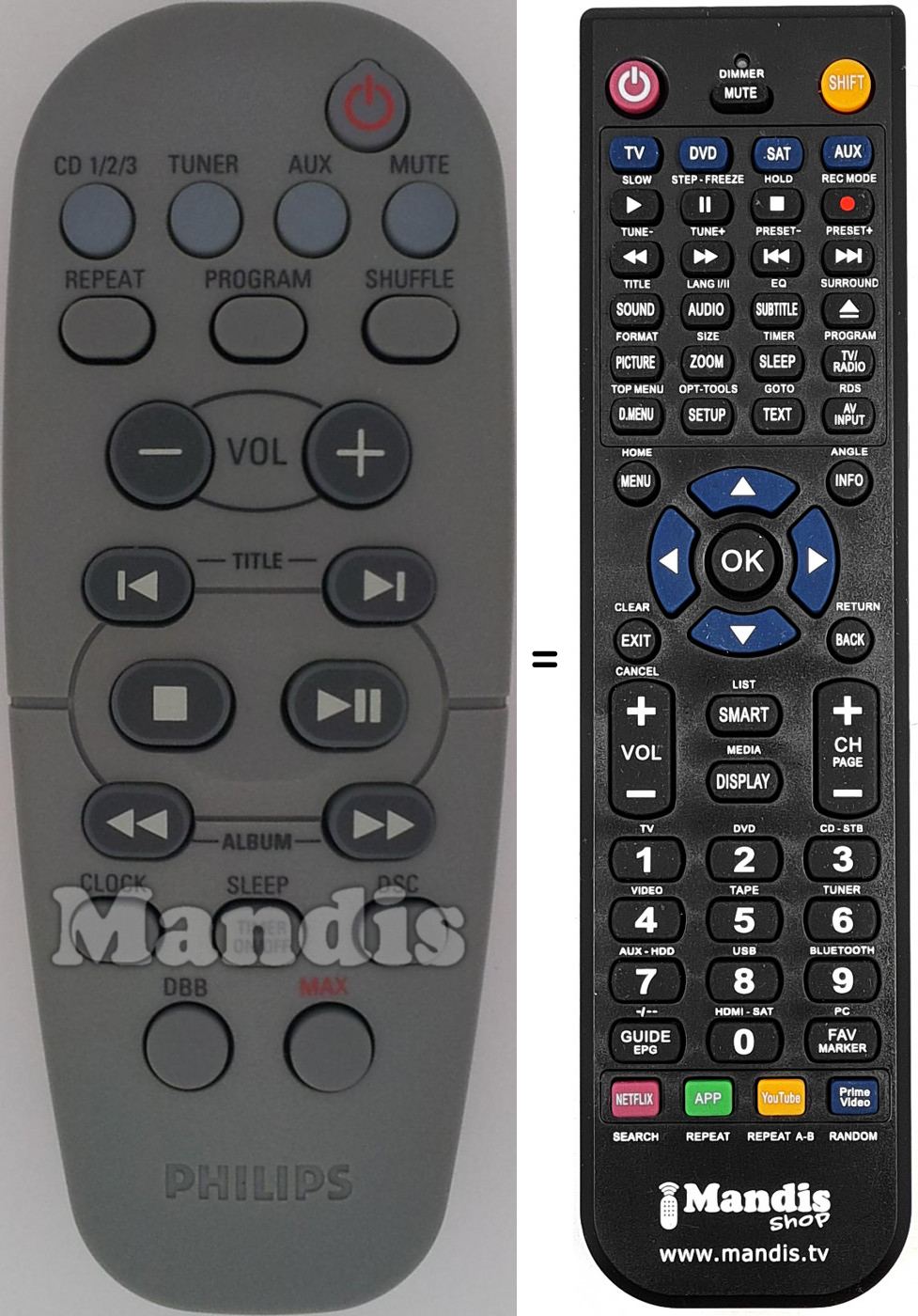Télécommande équivalente 313923815461