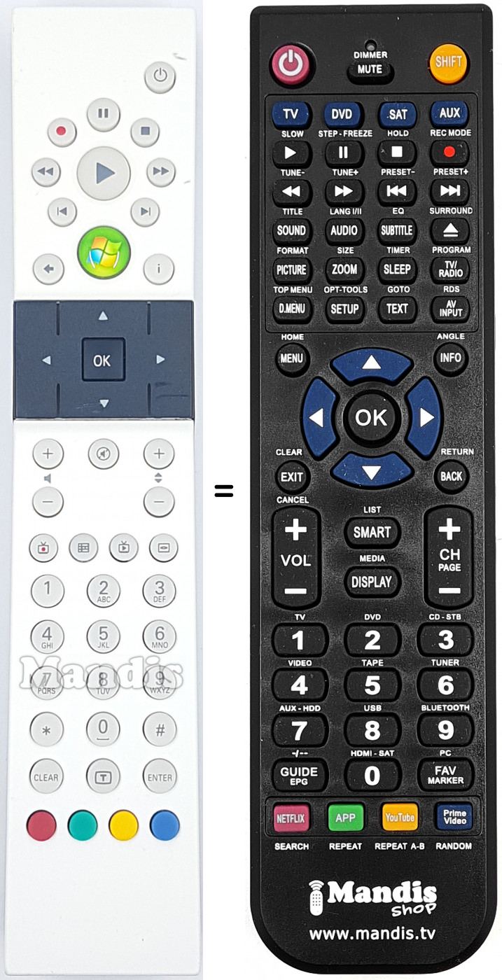 Télécommande équivalente RC1974500-00