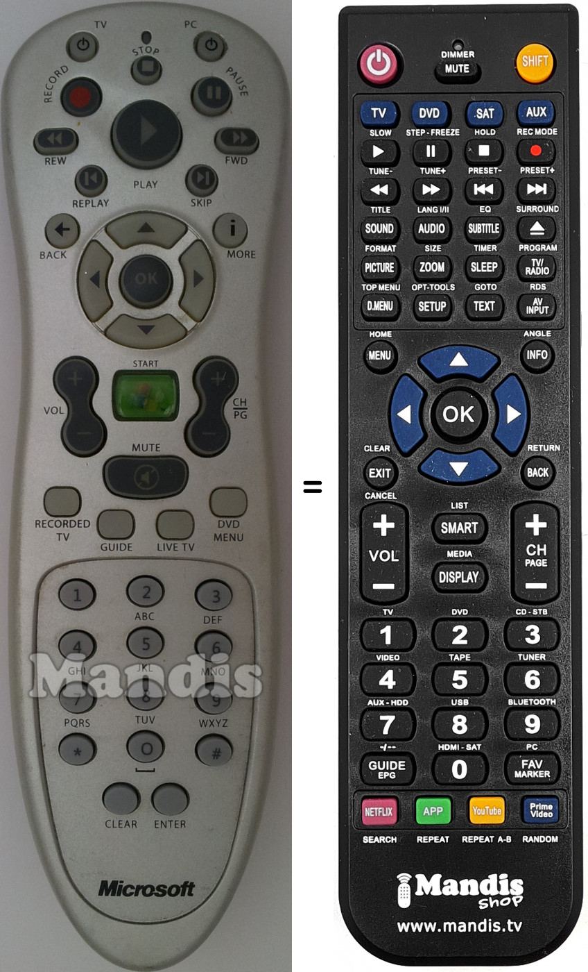 Télécommande équivalente RC153410100