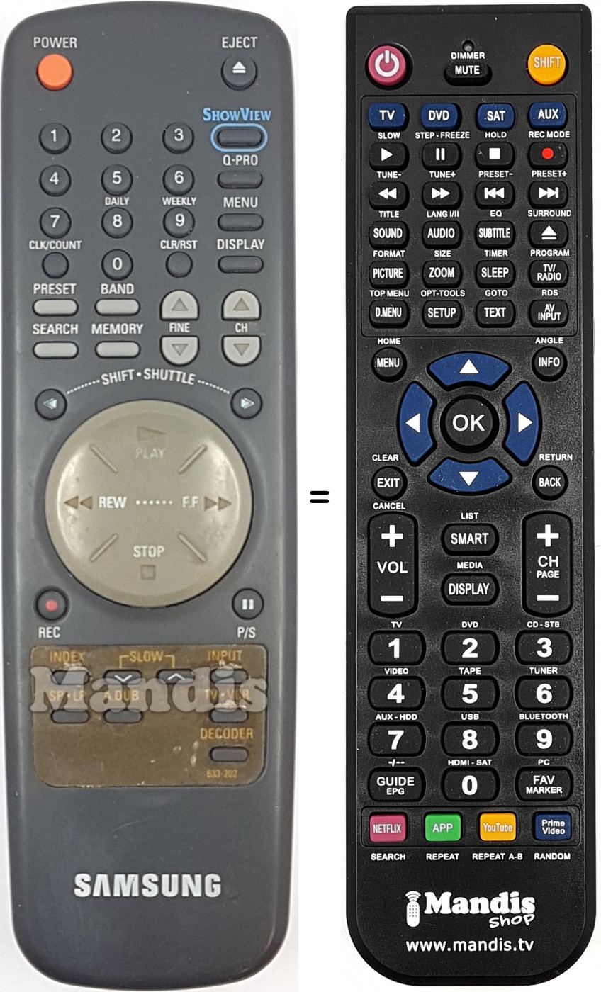 T&eacute;l&eacute;commande &eacute;quivalente 633-202