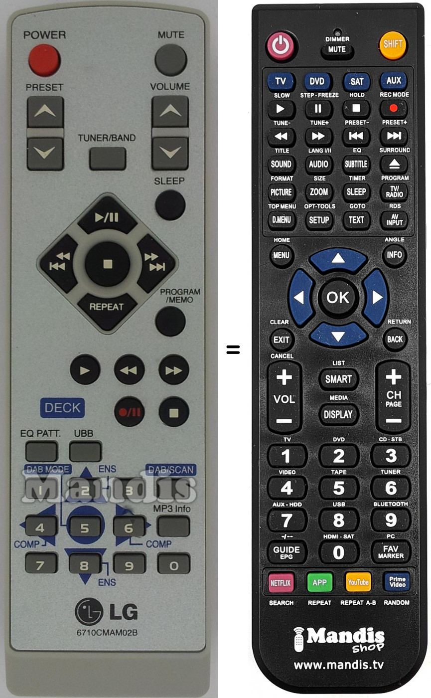 Télécommande équivalente 6710CMAM02B