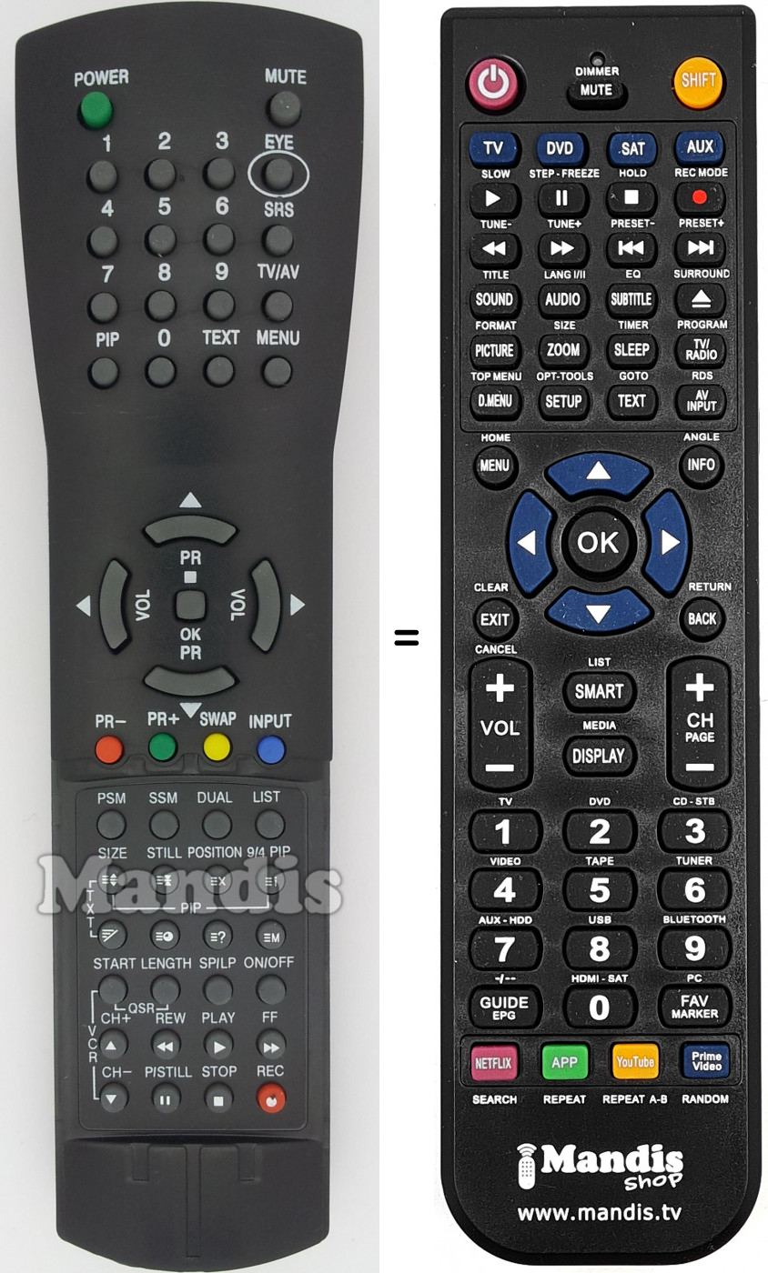 Télécommande équivalente 6710V0007A