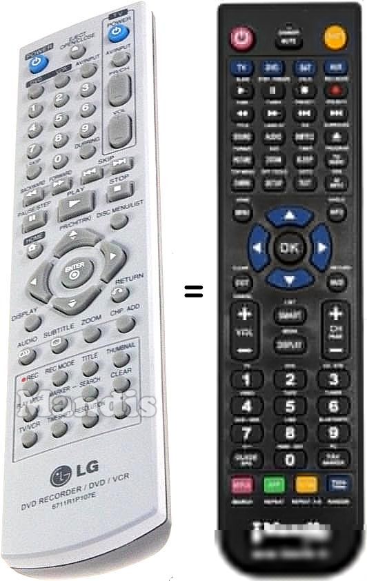 Télécommande équivalente LG 6711R1P107E Télécommande équivalente LG 6711R1P107E