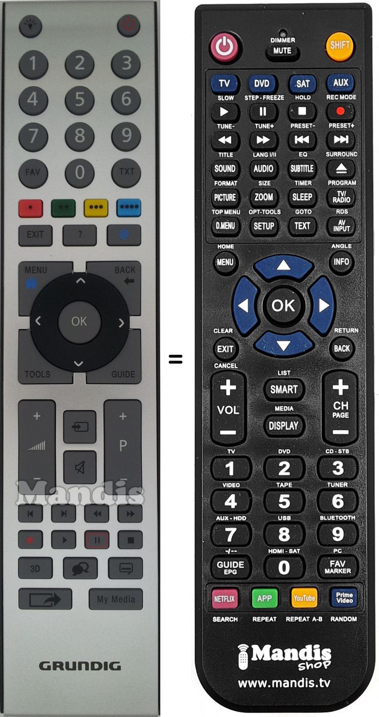 Télécommande équivalente Grundig 759551787500