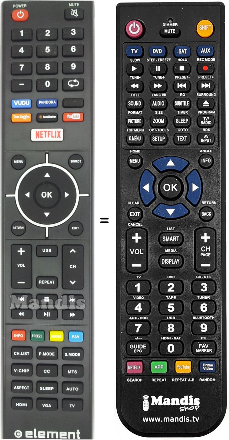 Télécommande équivalente 845-058-03B03