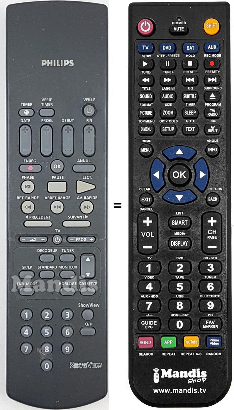 Télécommande équivalente RT740-144
