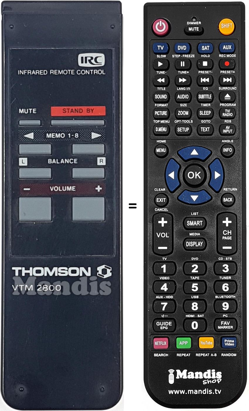 Télécommande équivalente VTM2800