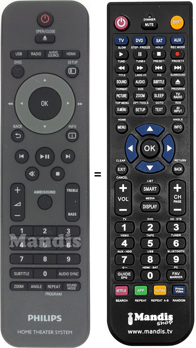 Télécommande équivalente 996510026446
