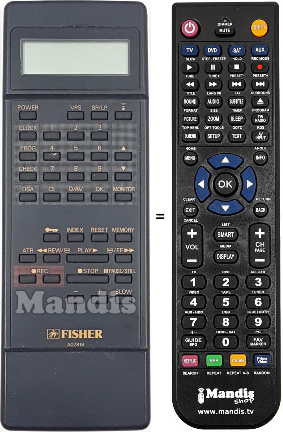 Télécommande équivalente A07918