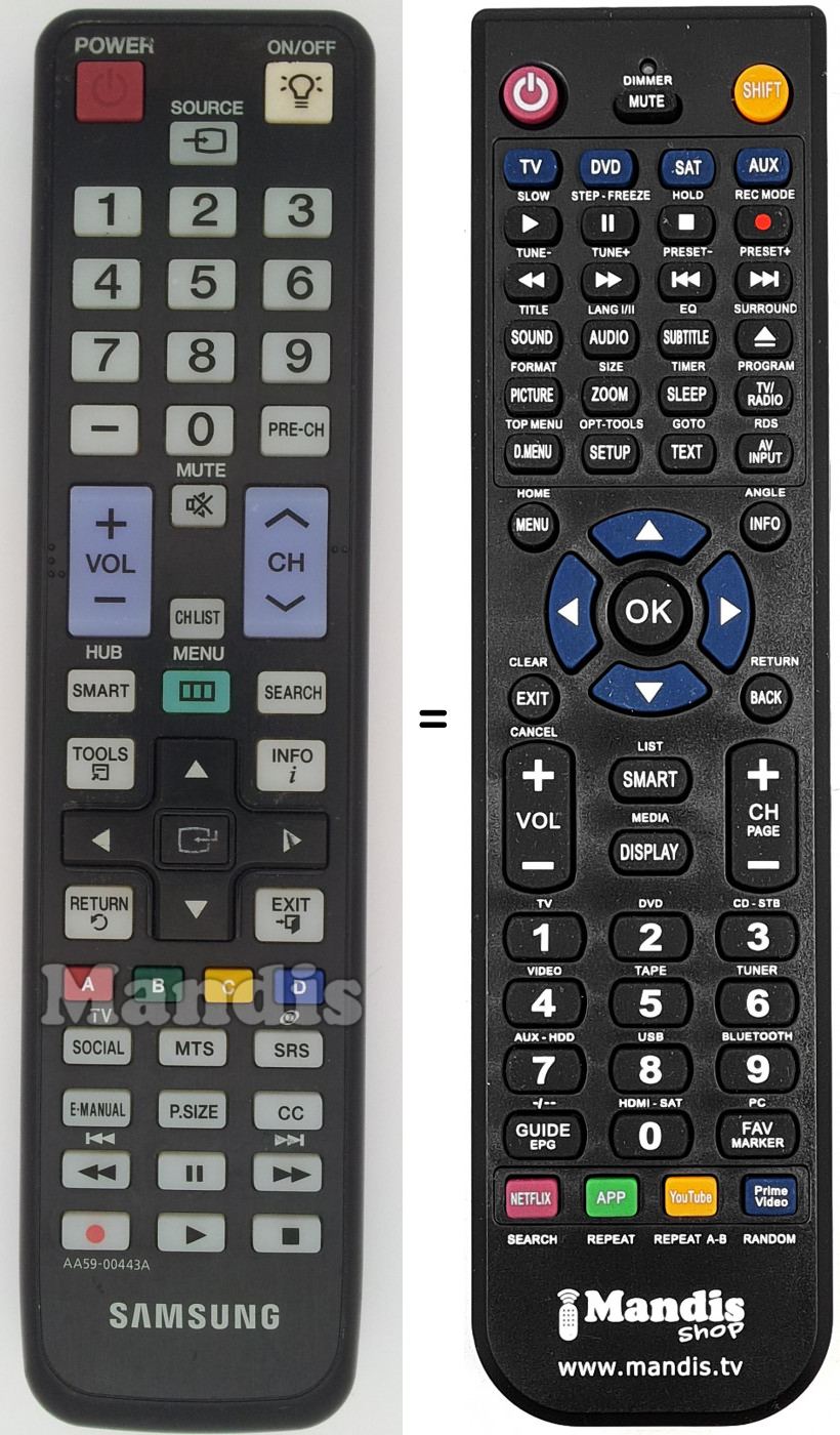 T&eacute;l&eacute;commande &eacute;quivalente AA59-00443A