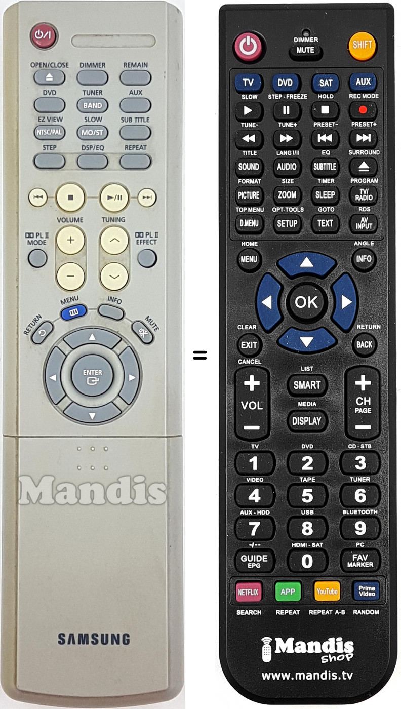 Télécommande équivalente AH59-01323M