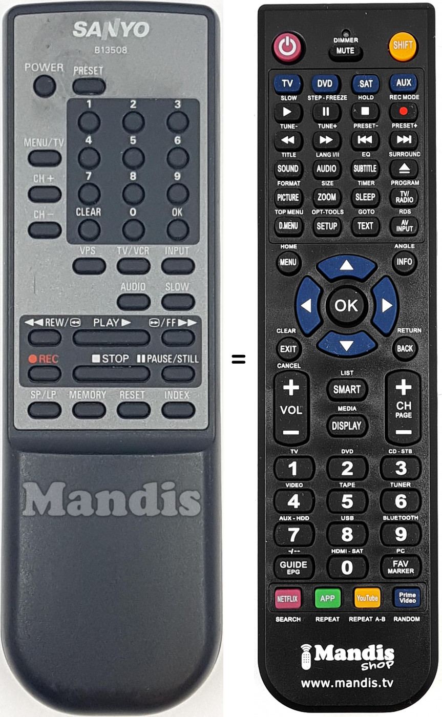 Télécommande équivalente B13508