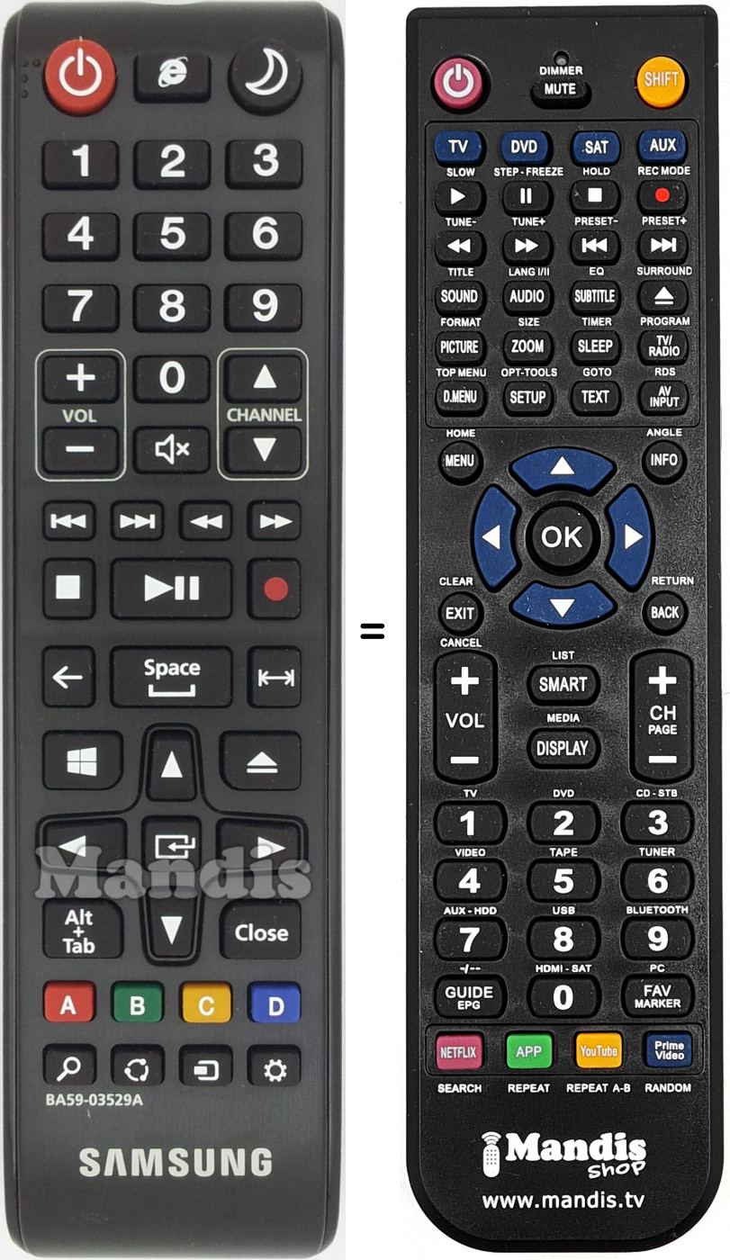 T&eacute;l&eacute;commande &eacute;quivalente BA59-03529A