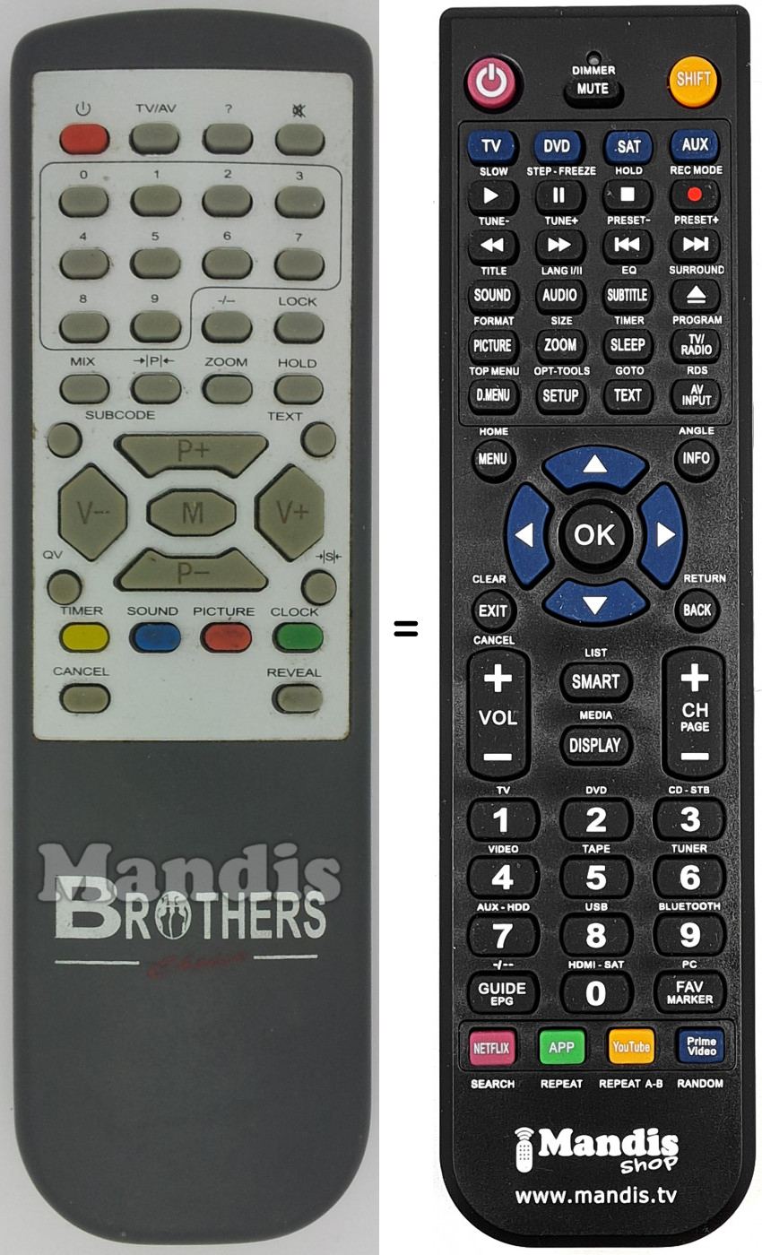 T&eacute;l&eacute;commande &eacute;quivalente BRO001