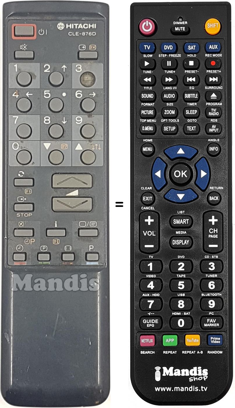 Télécommande équivalente CLE-876D