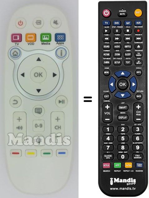 Télécommande équivalente CN3D16