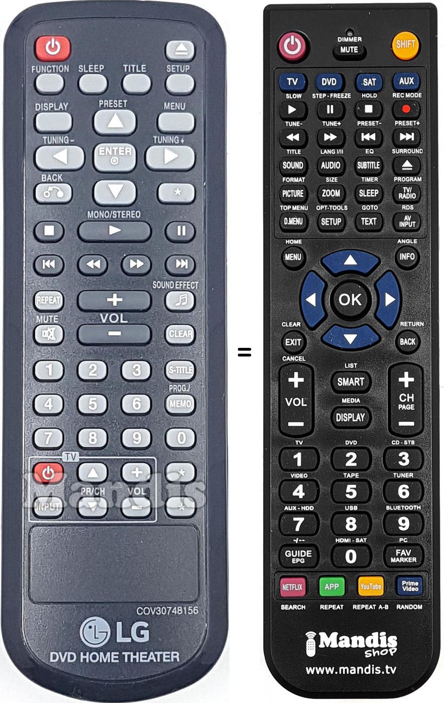 Télécommande équivalente COV30748156