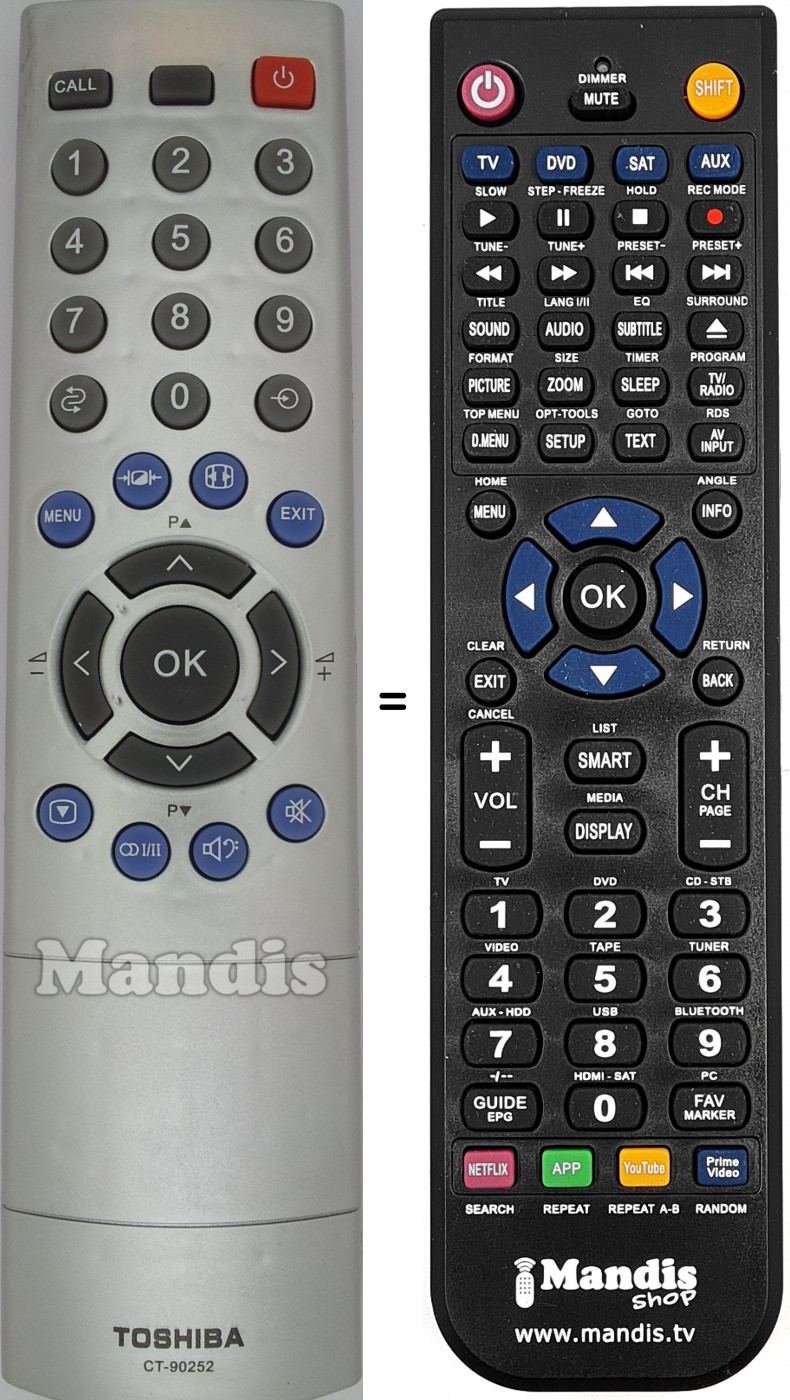 Télécommande équivalente CT-90252