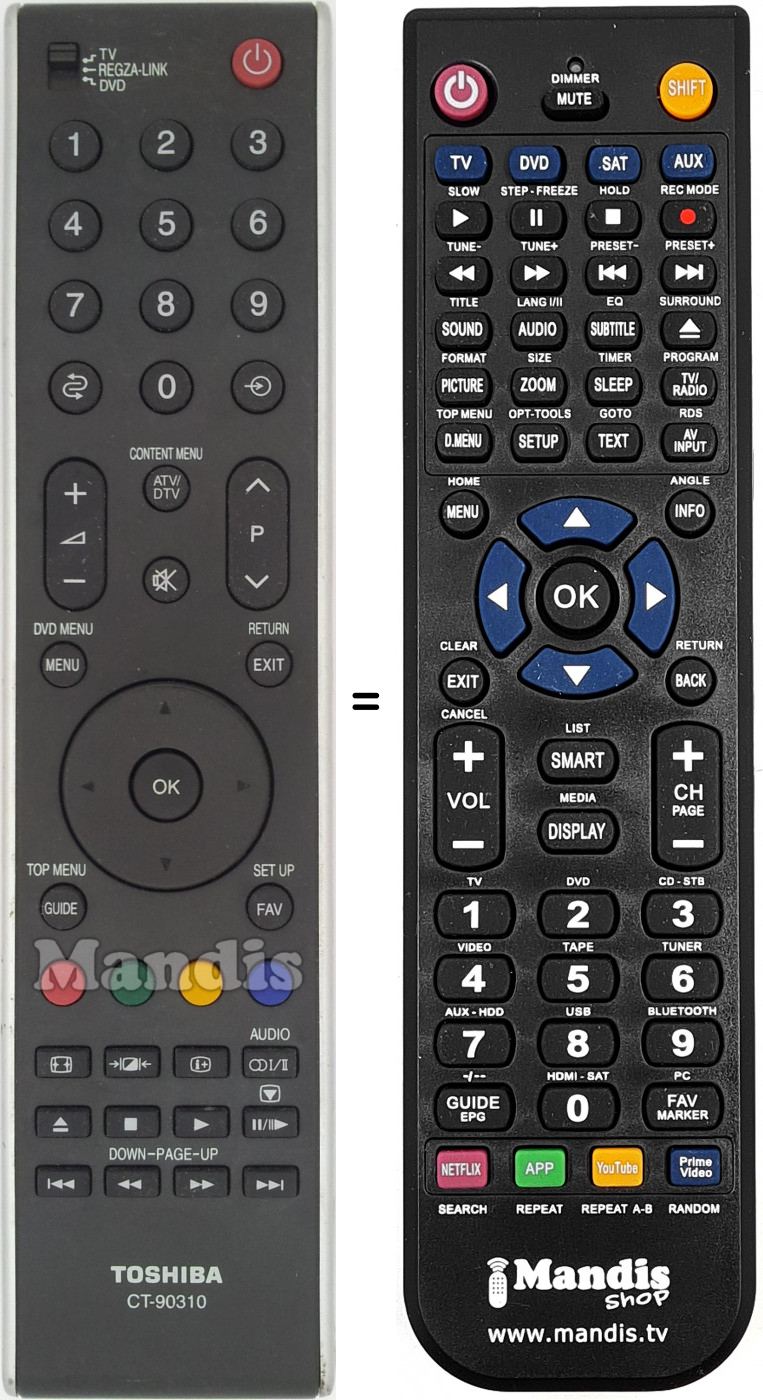 Télécommande équivalente CT-90310