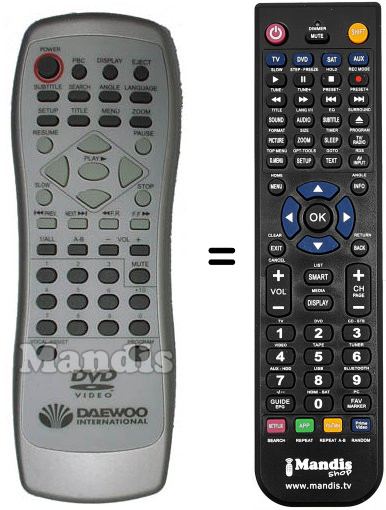 Télécommande équivalente Daewoo REMCON799