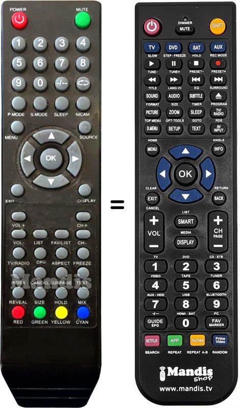 Télécommande équivalente REMCON372