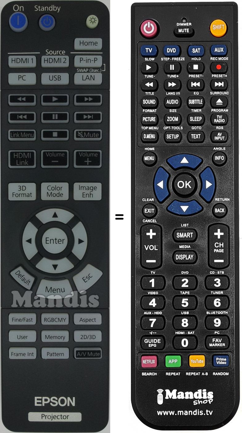 Télécommande équivalente Epson 2175313