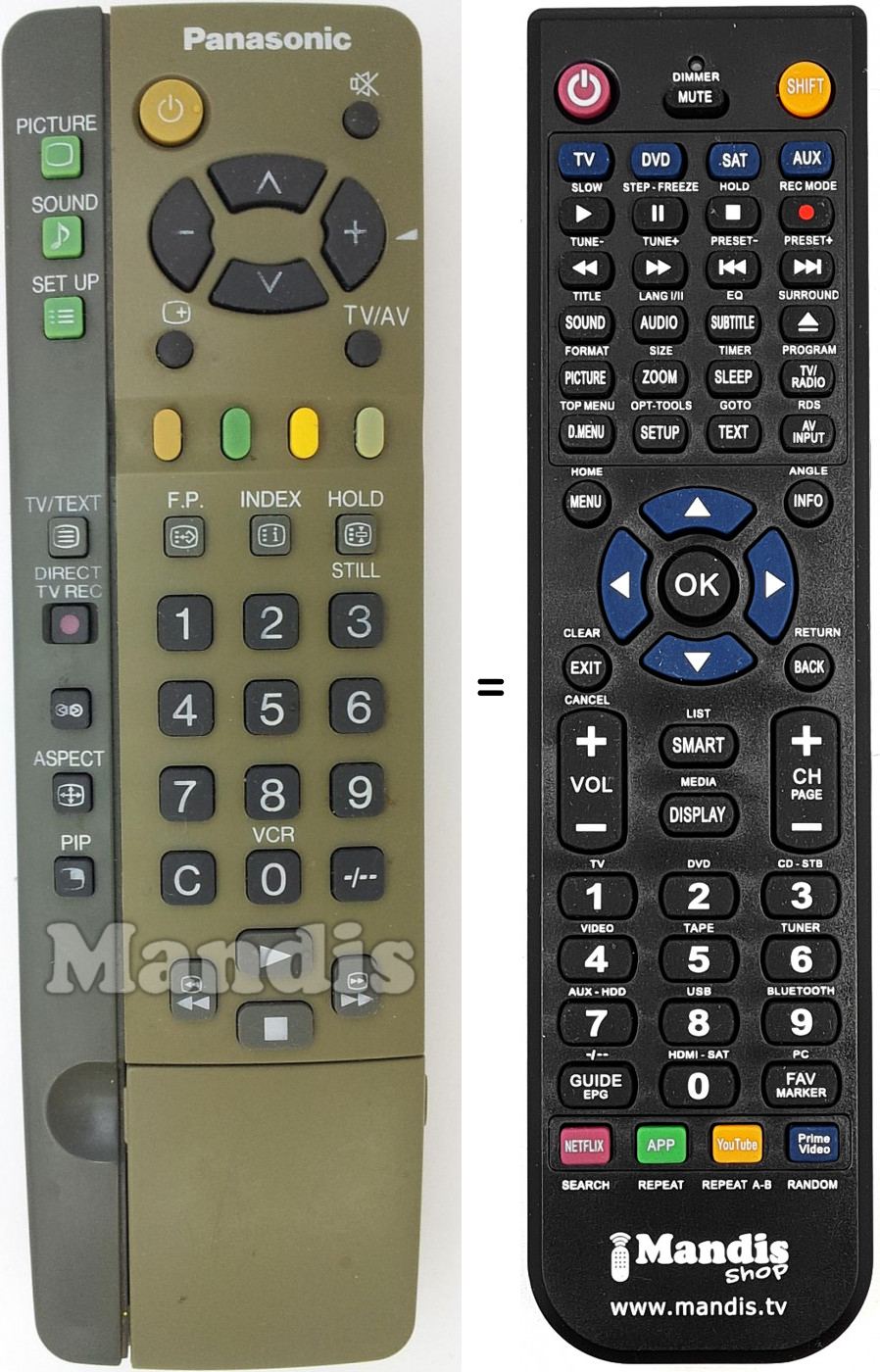 Télécommande équivalente National EUR511220