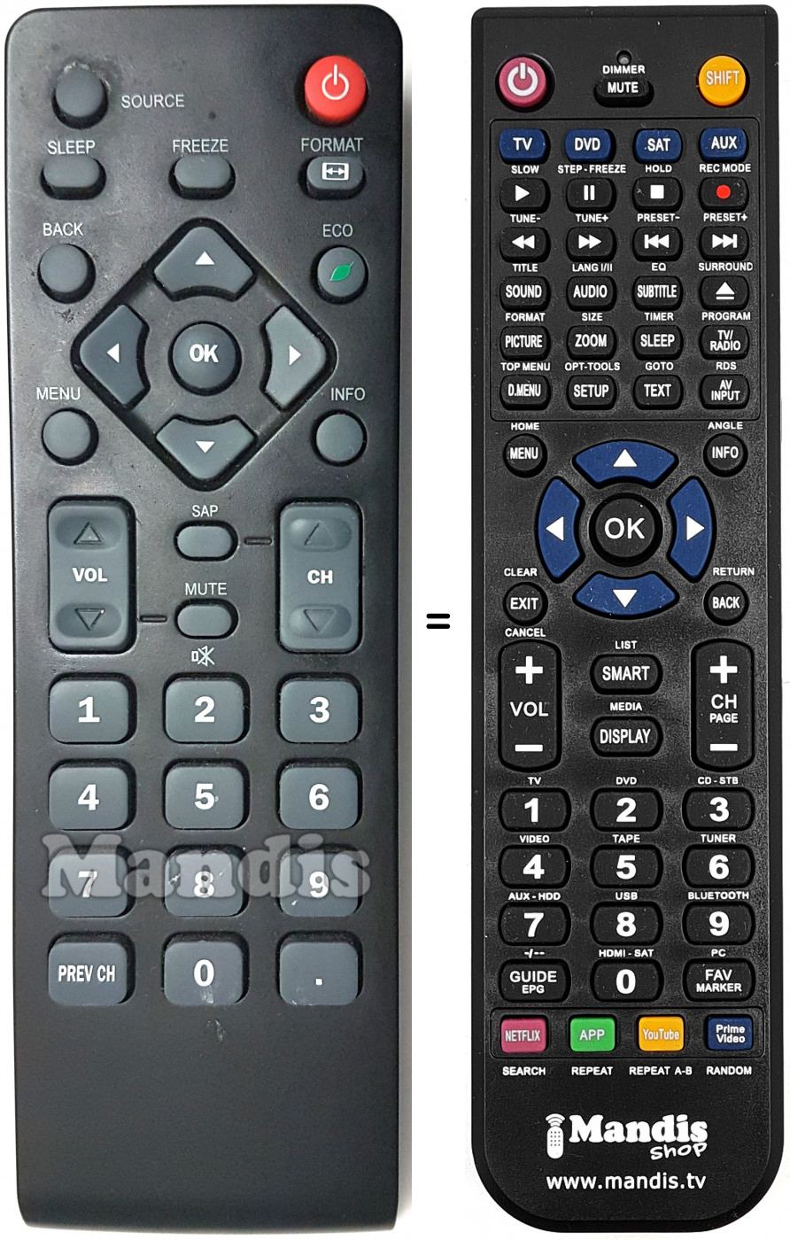 Télécommande équivalente Emerson EME003