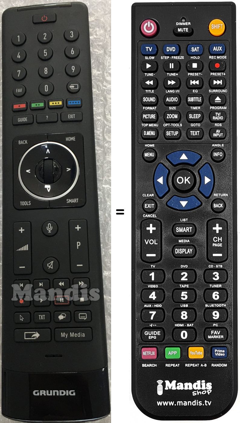Télécommande équivalente TS6187R