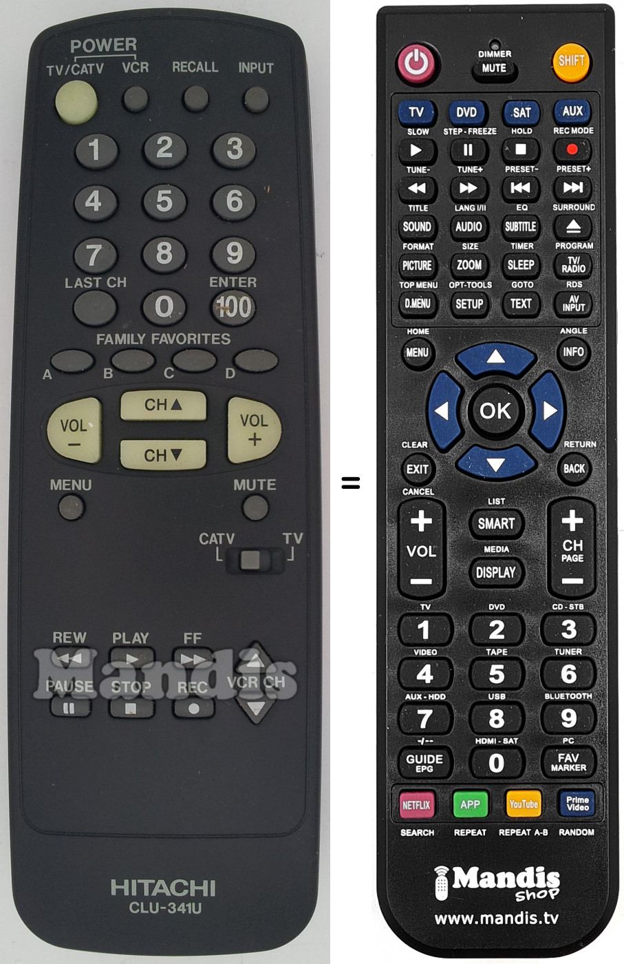 Télécommande équivalente CLU-341U