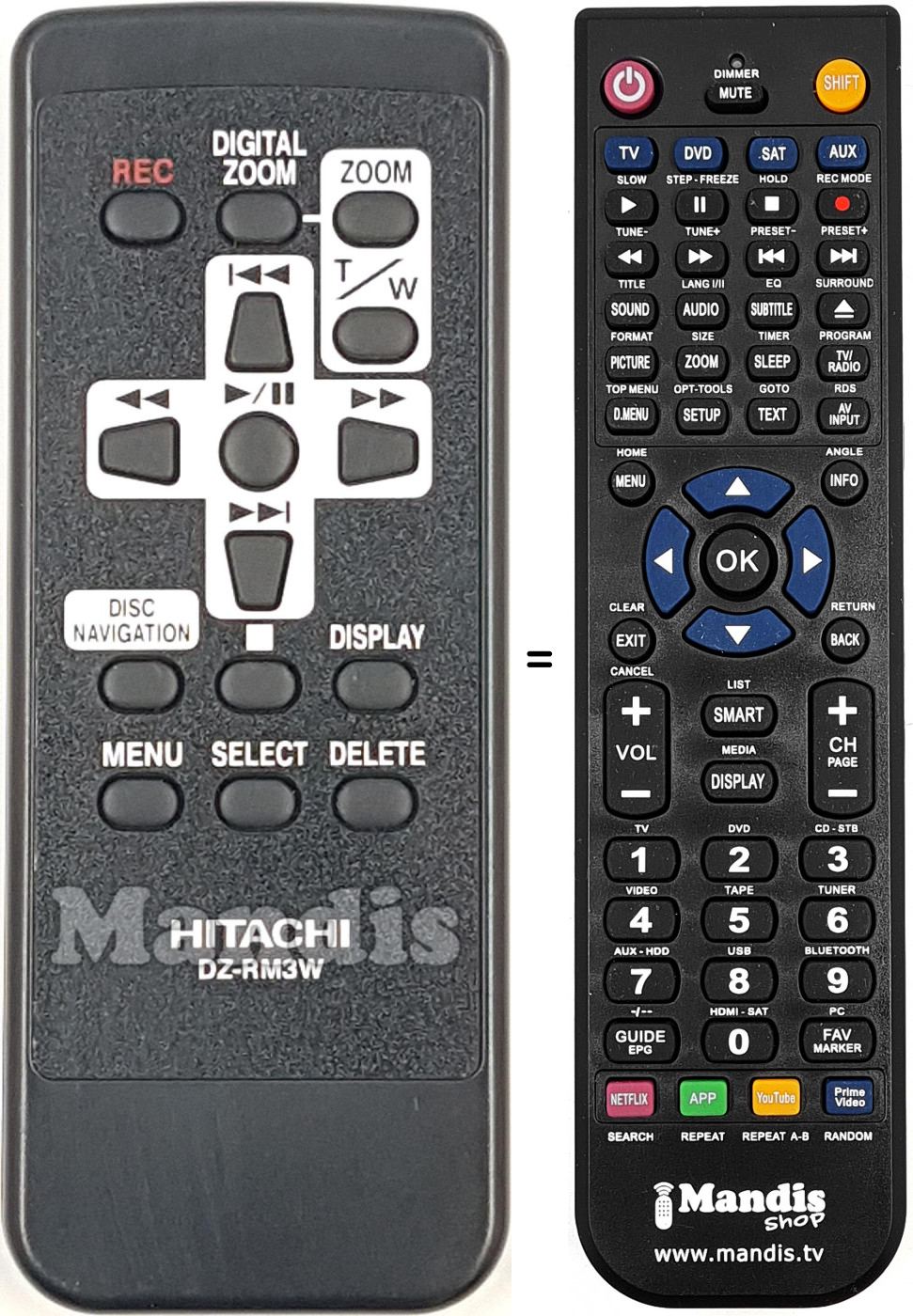 Télécommande équivalente DZ-RM3WF