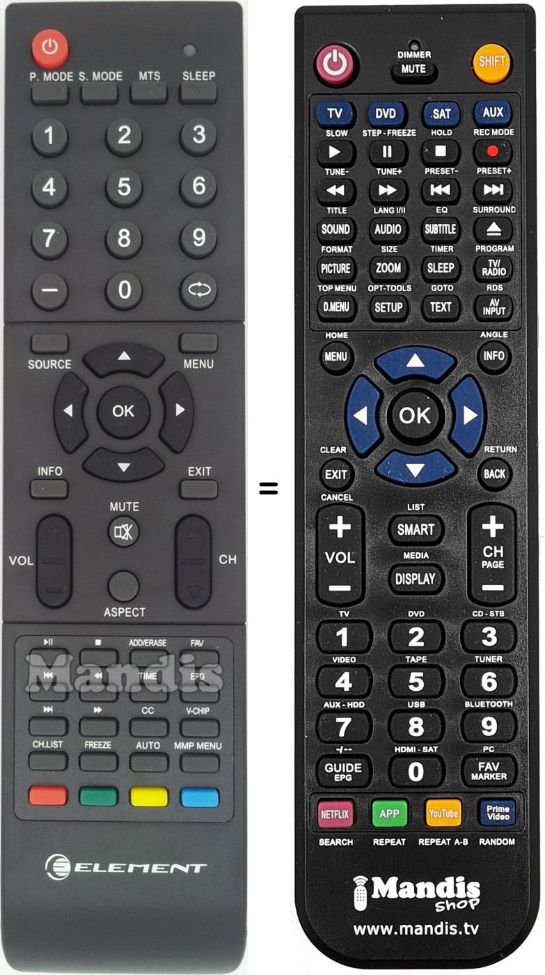 Télécommande équivalente ELEMENT I14000000632
