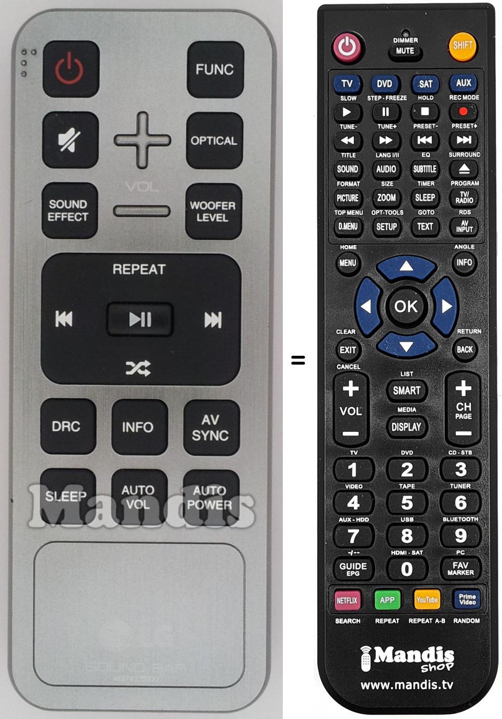 Télécommande équivalente AKB74375509