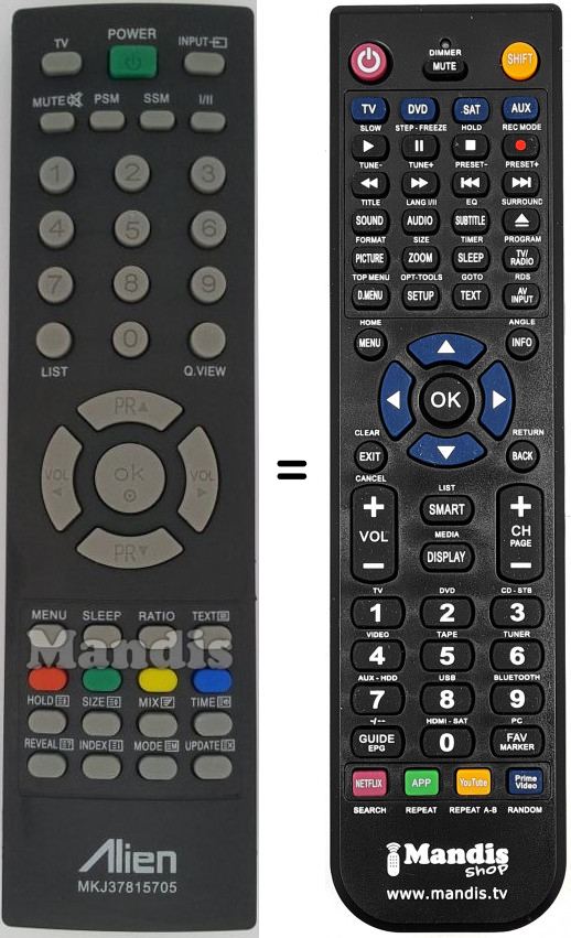 Télécommande équivalente LG MKJ37815705