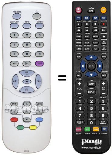 Télécommande équivalente Bluesky MB 105