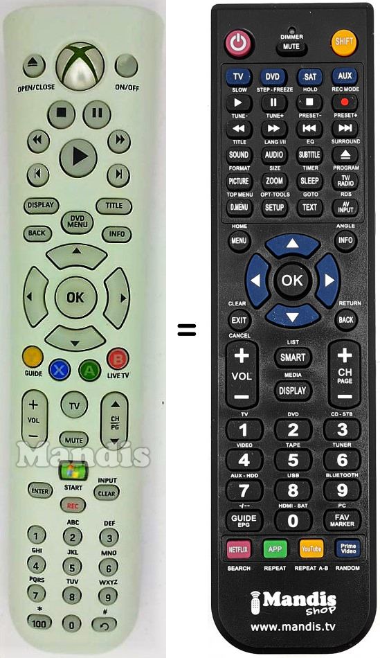 Télécommande équivalente XBOX360-Universal