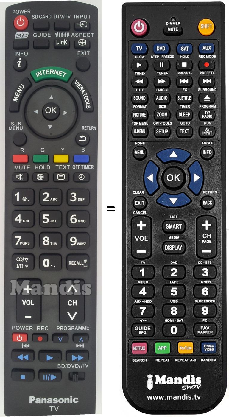 Télécommande équivalente N2QAYB00659