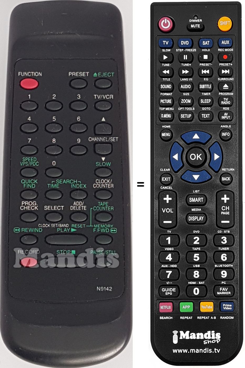 Télécommande équivalente N9142