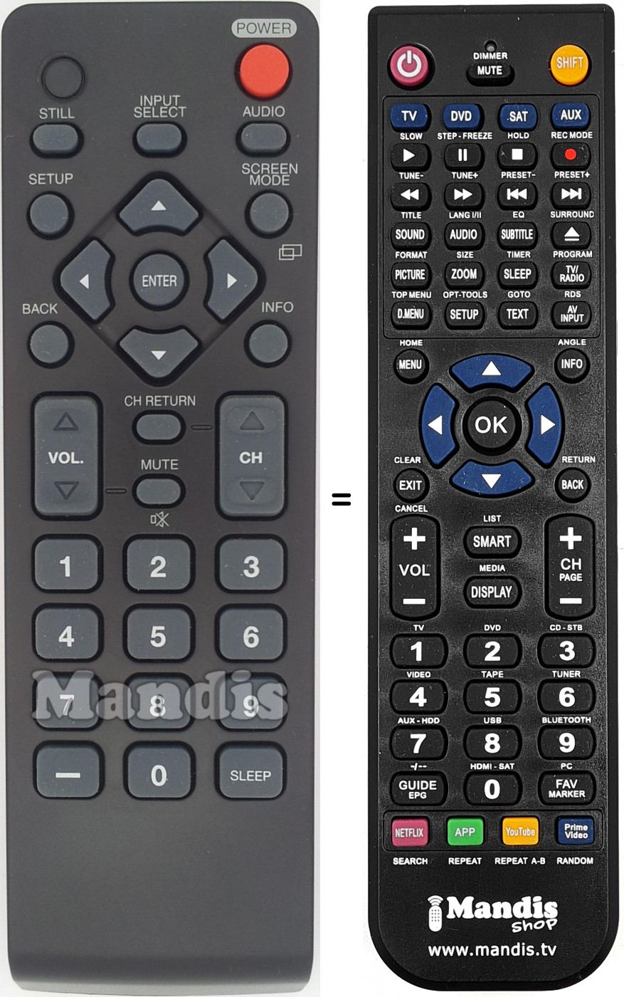 Télécommande équivalente NH000UD