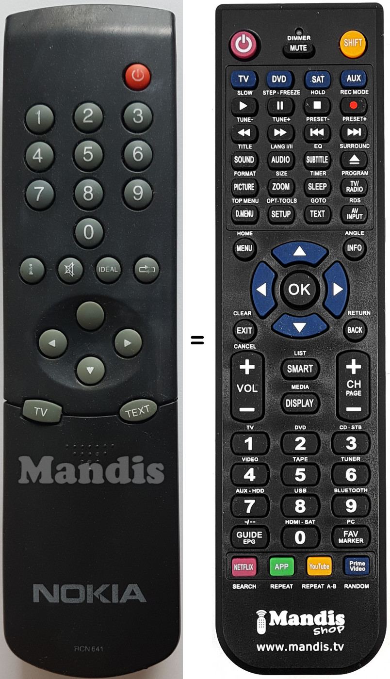 Télécommande équivalente RCN641