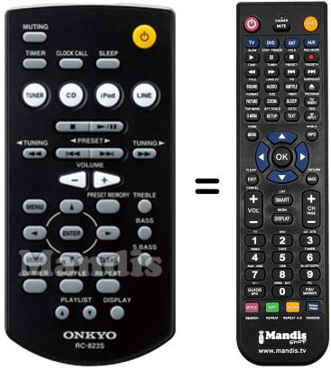 Télécommande équivalente Onkyo RC823S
