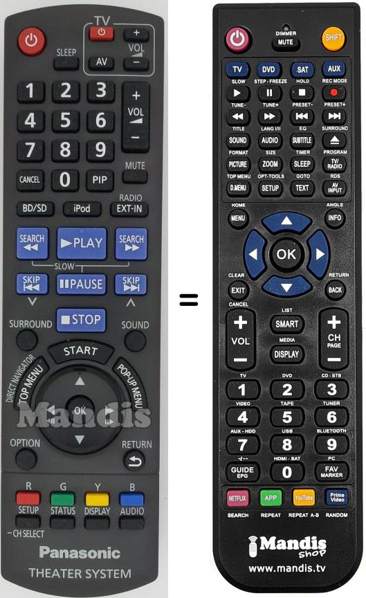 Télécommande équivalente N2QAKB000075