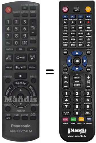 Télécommande équivalente Panasonic N2QAYB000388