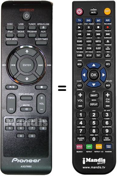Télécommande équivalente AXD7682
