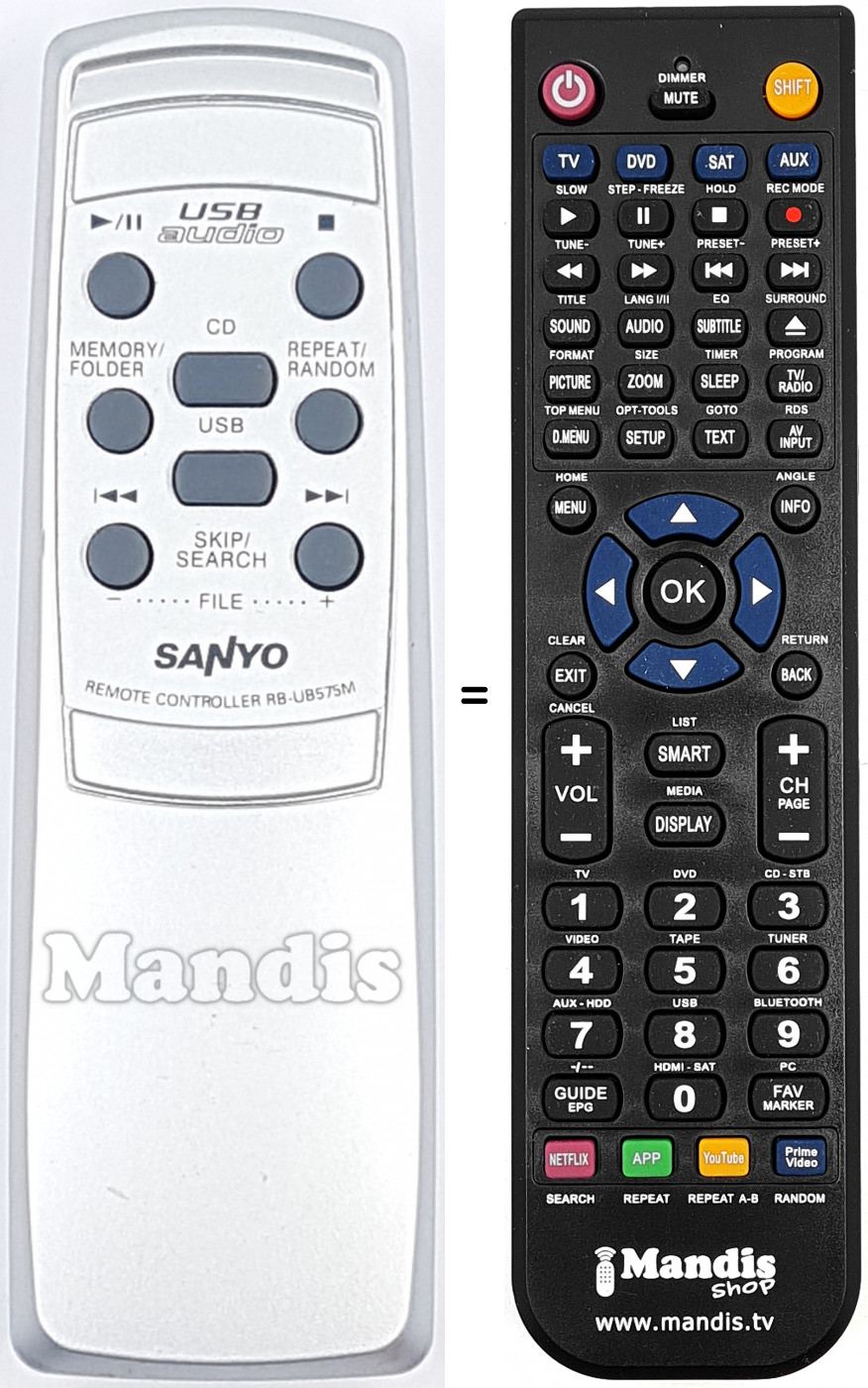 Télécommande équivalente RB-UB575M