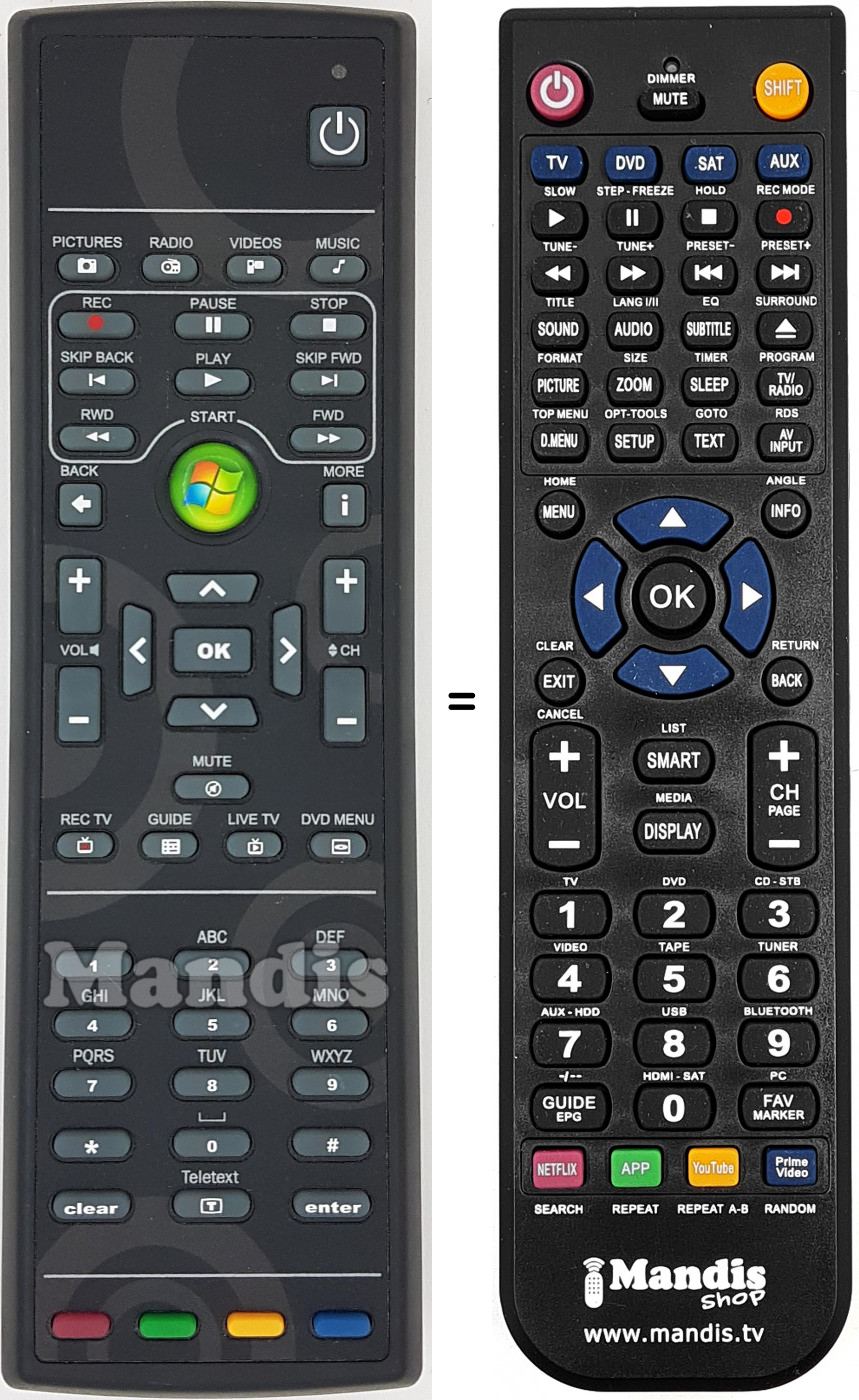 Télécommande équivalente RC-118