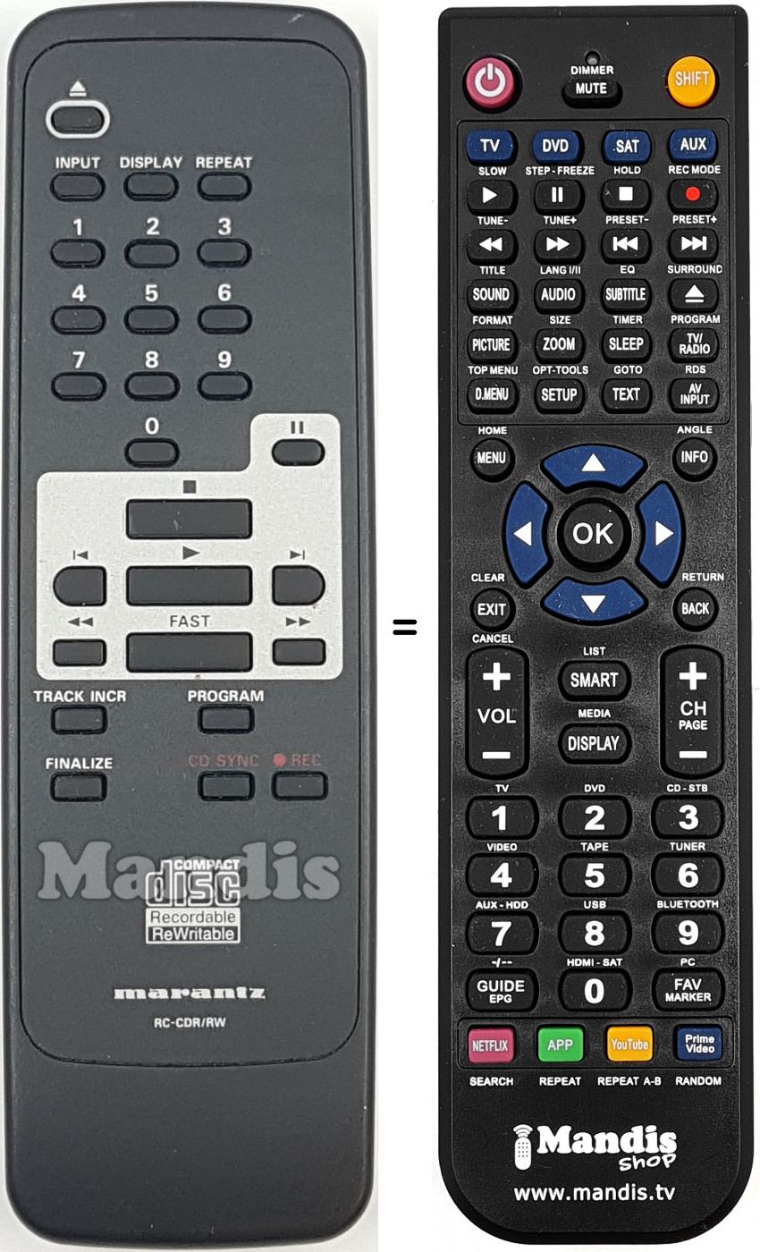 Télécommande équivalente RC792502
