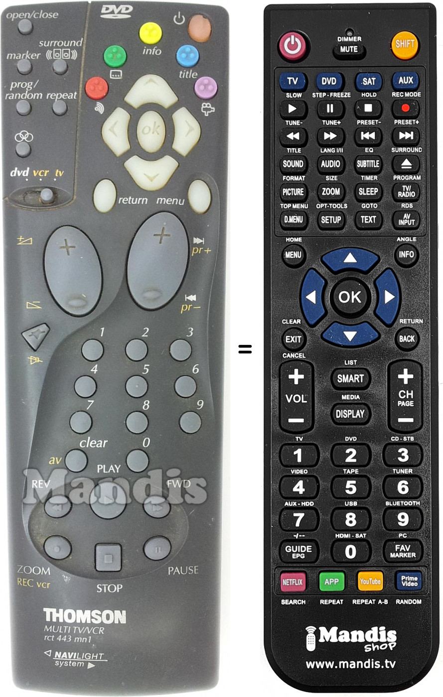 Télécommande équivalente RCT443MN1